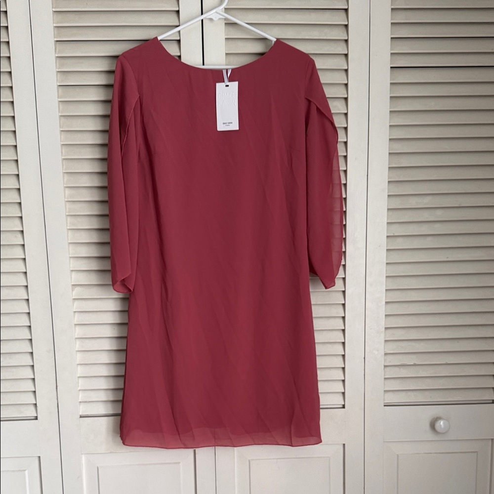 Grace Karin Rose Pink Midi Shift Dress
